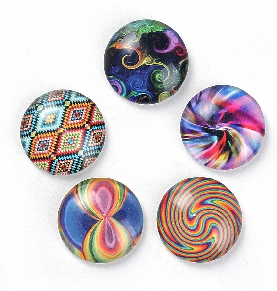 Lot 40 glass cabochons runde 25 mm 95108
