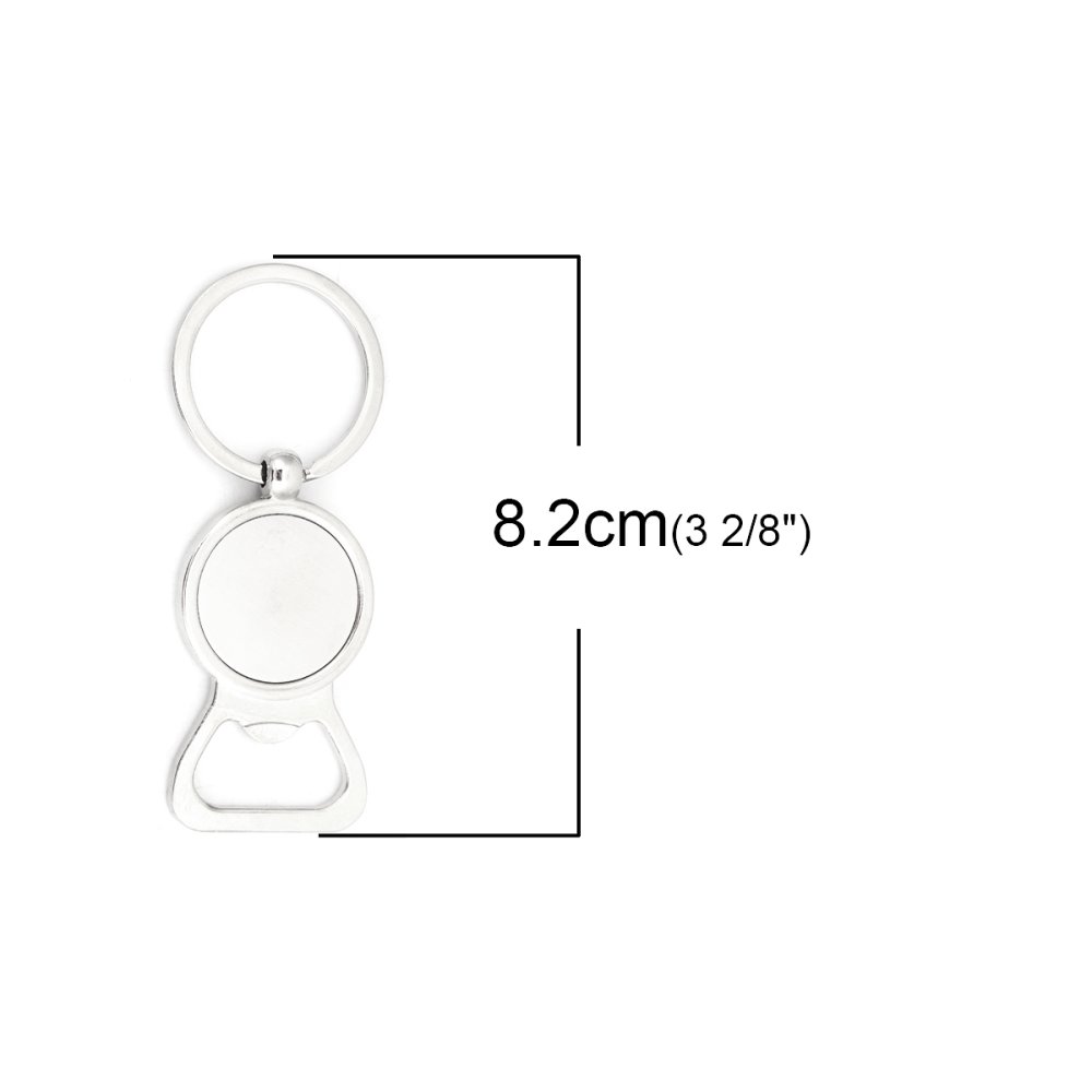 Sett med 10 nøkkelringer i sølv 25 mm N°01