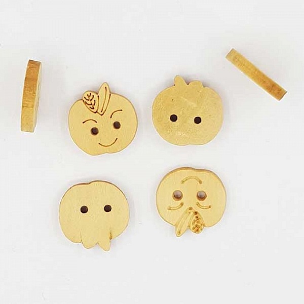 Lot de 10 boutons bois Pomme N&deg;01