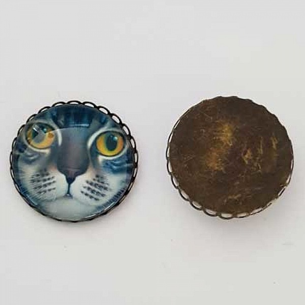 Pendentif Cabochon 30 mm Fantaisie N&deg;06-05 chat