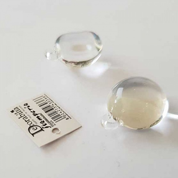 Pendentif N&deg;002 Demi Boule En Verre Transparent Stamperia