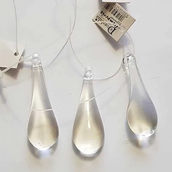 Pendentif N&deg;002 Goutte En Verre Transparent Stamperia