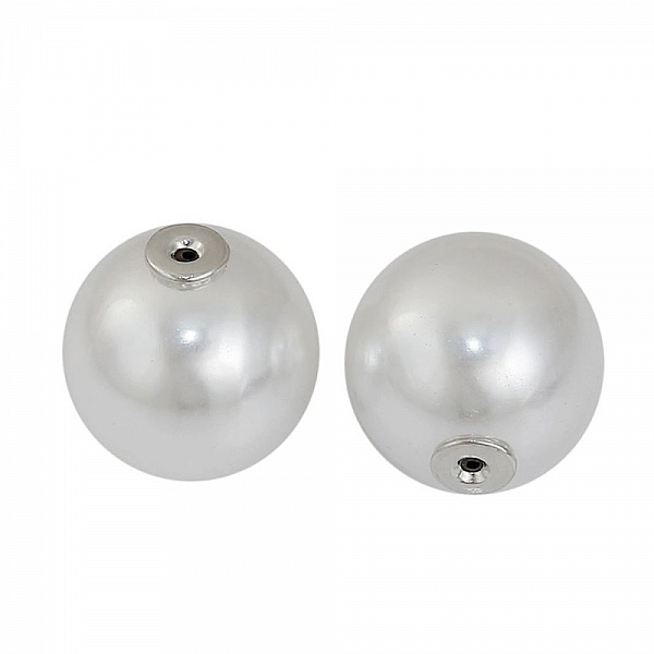 Perle 1 trykkhull 10 mm Hvit