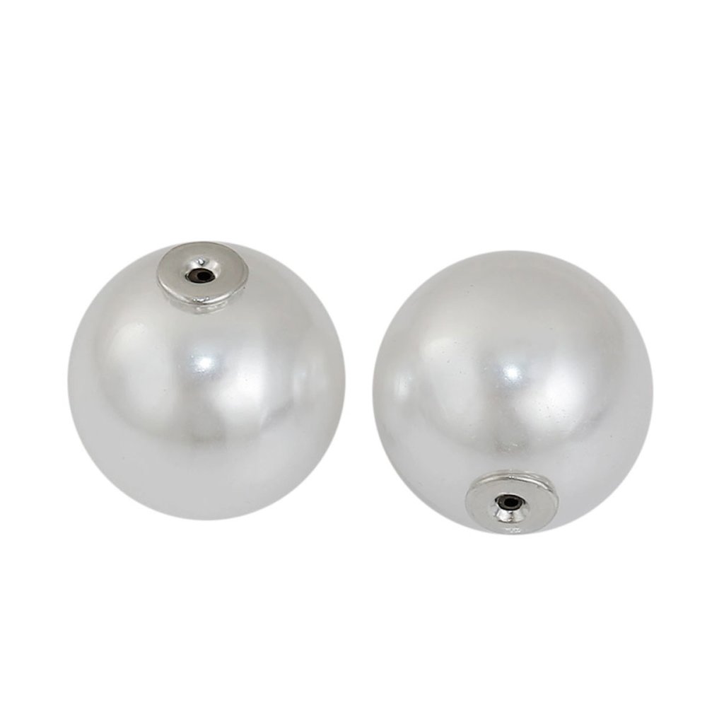 Perle 1 trykkhull 12 mm Hvit
