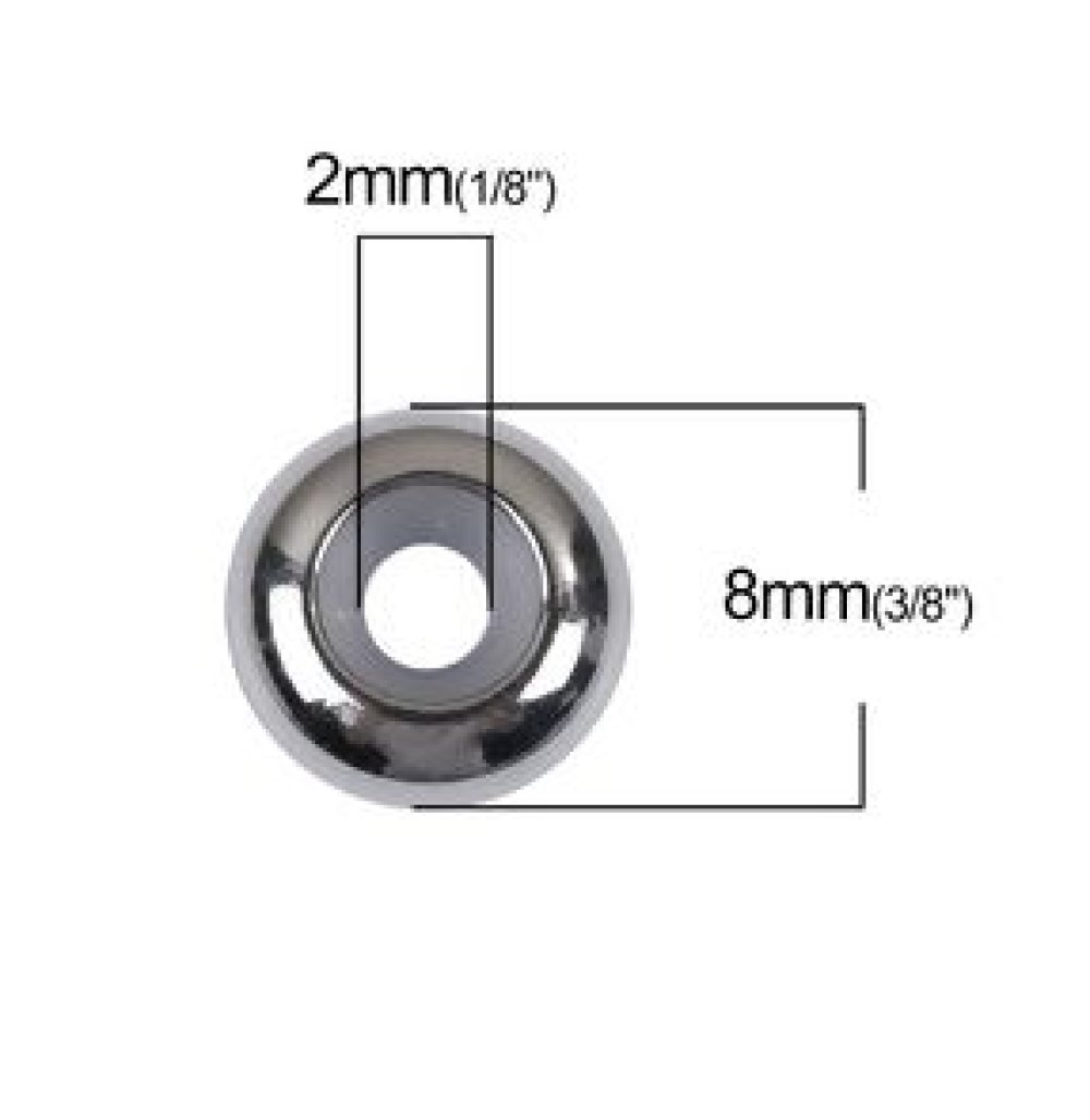 8 mm perle i rustfritt stål (med justerbar silikonkjerne).