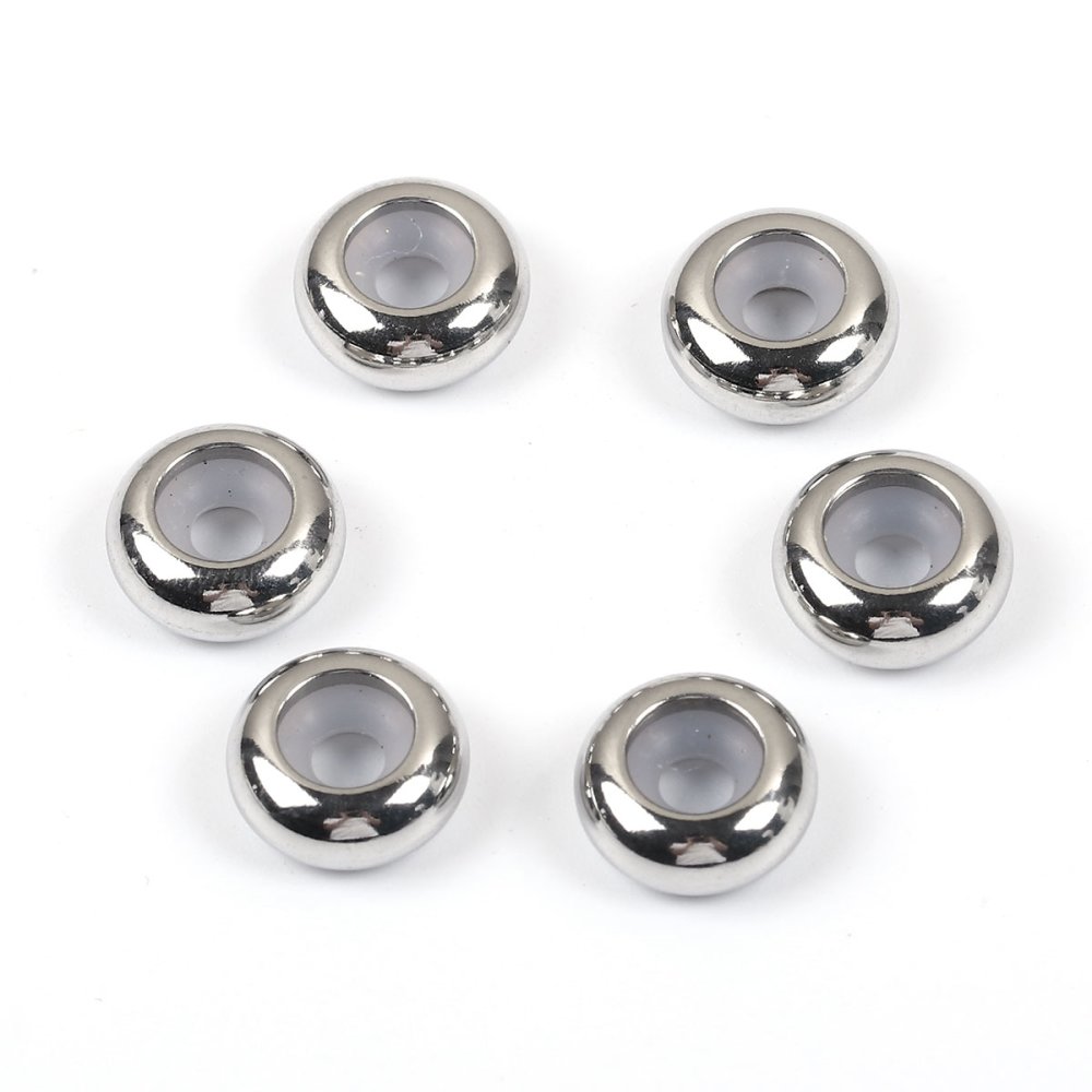 8 mm perle i rustfritt stål (med justerbar silikonkjerne).