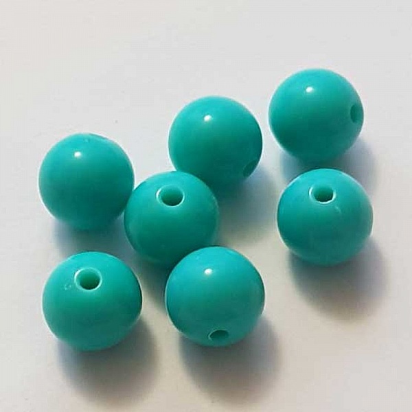 Perle Acrylique Ronde 10 mm Vert 02 x 1 Pi&egrave;ce