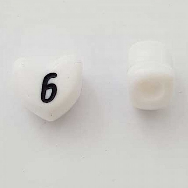 Perle C&oelig;ur Lettre B Blanc Noir 11mm