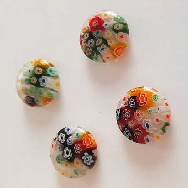 Perle Galet en Verre Fantaisie Fleur 20 mm N&deg;01