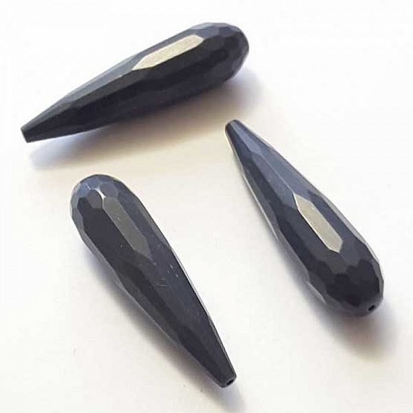 Perle Goutte Facett&eacute;e Gris 40 mm