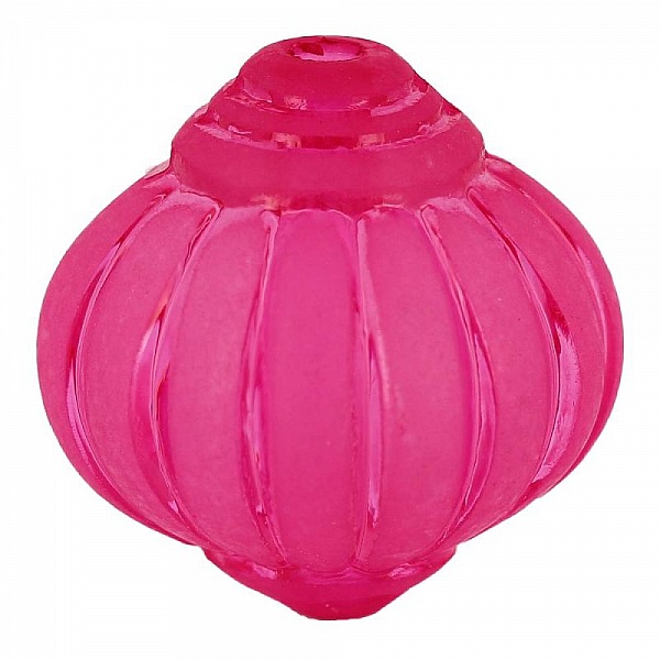Perle Lucite Lampion Shape Striated Fushia