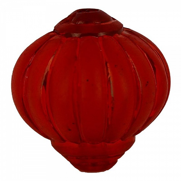 Perle Lucite Lampion Shape Striated Red