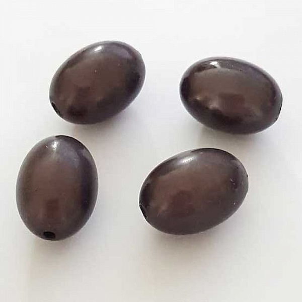 Perle Magique Ovale Gris Fum&eacute; 19 mm