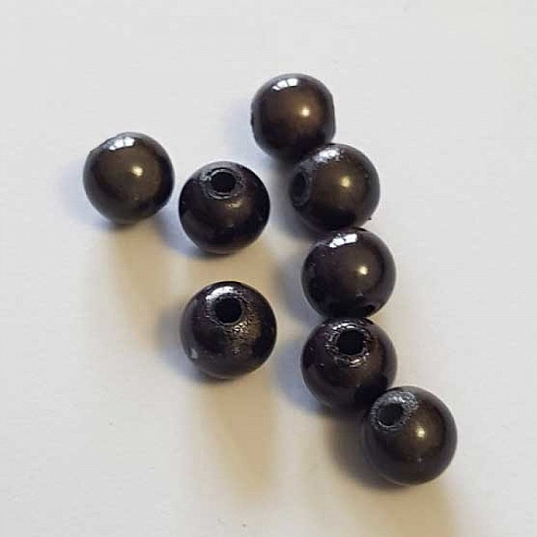 Perle Magique Ronde 10 mm Gris Fum&eacute; x 12