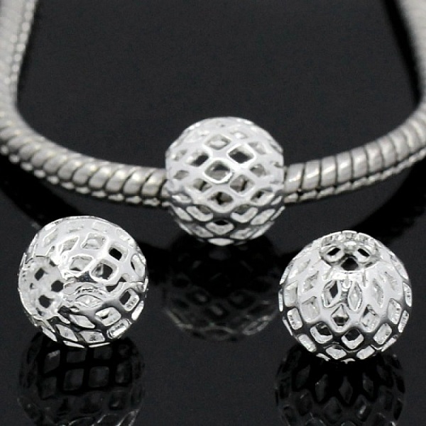 Perle N&deg;0175 compatible Europ&eacute;en Argent