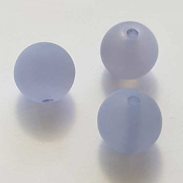 Perle Polaris Mat Ronde 16 mm Bleu Mauve 01 x 1 Pi&egrave;ce