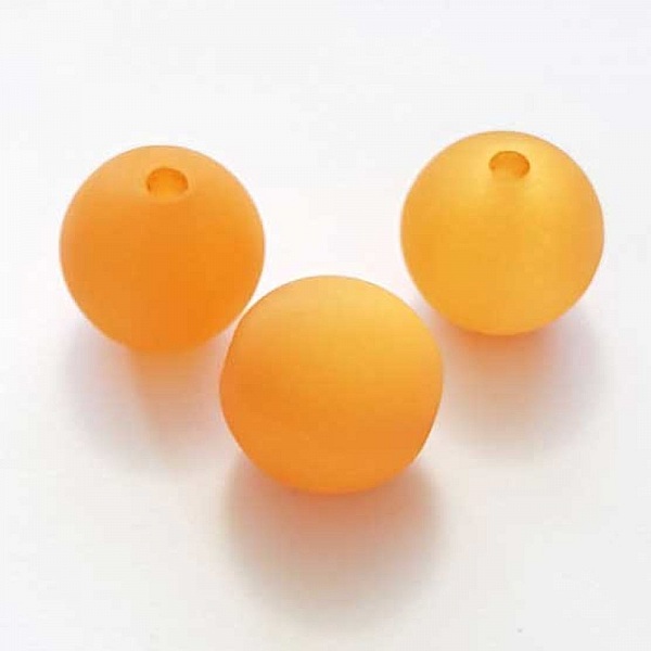 Perle Polaris Mat Ronde 16 mm Orange 01 x 1 Pi&egrave;ce