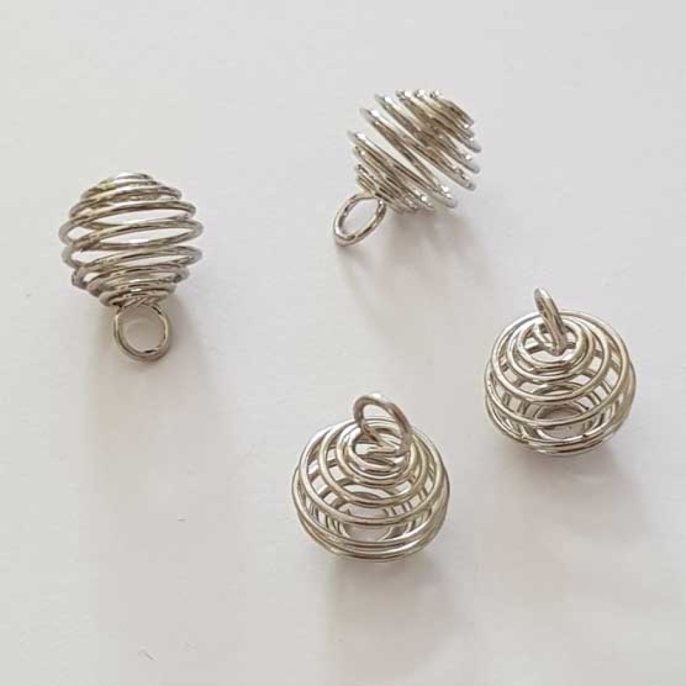 Perlespiralfjærbur 11 mm Sølv N°02