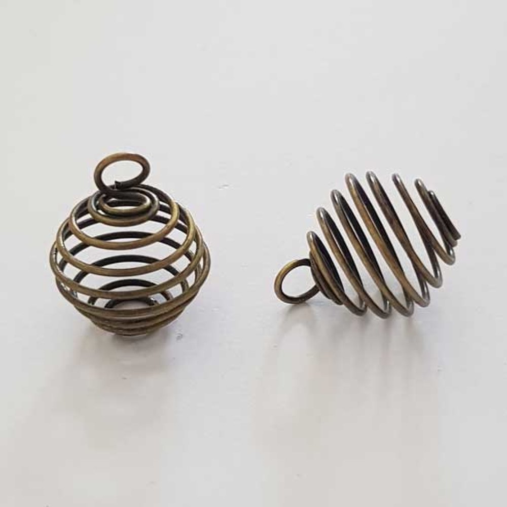 Spiralfjærperlebur 19 mm Bronse N°04