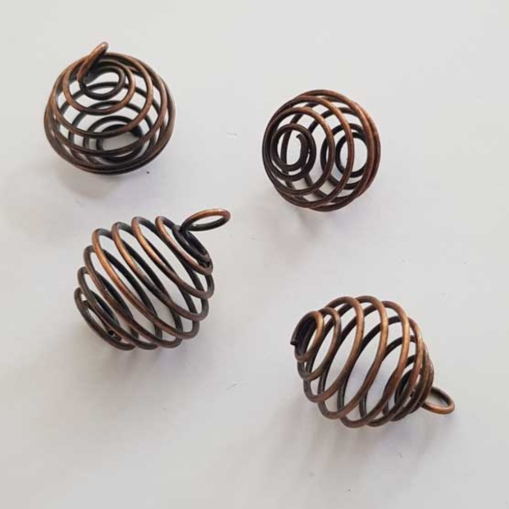 Spiralfjærperlebur 20 mm Kobber N°07