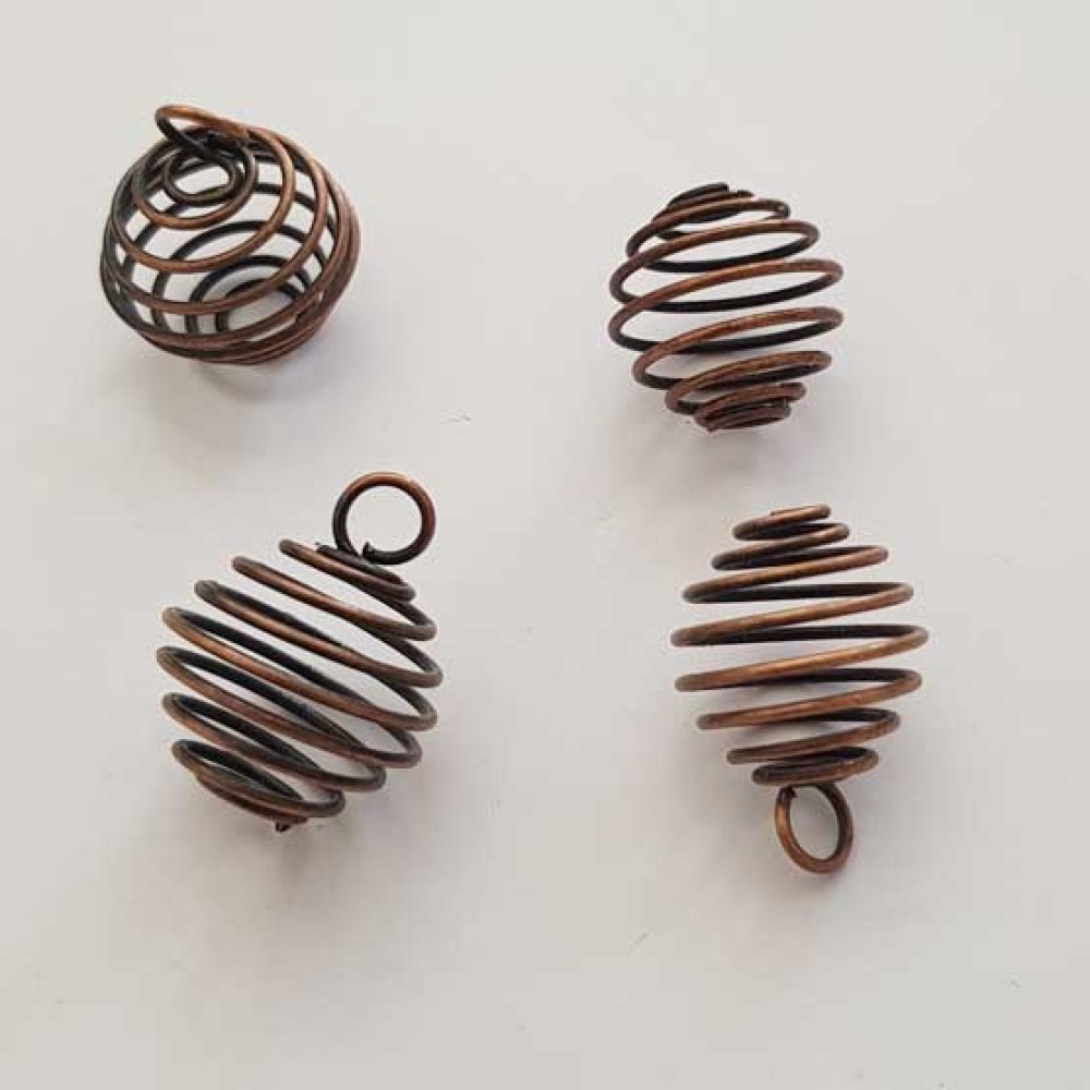 Spiralfjærperlebur 20 mm Kobber N°07