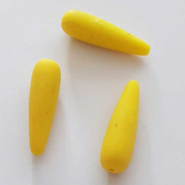 Perle Texture Aspect Gomme Goutte Jaune 29 mm