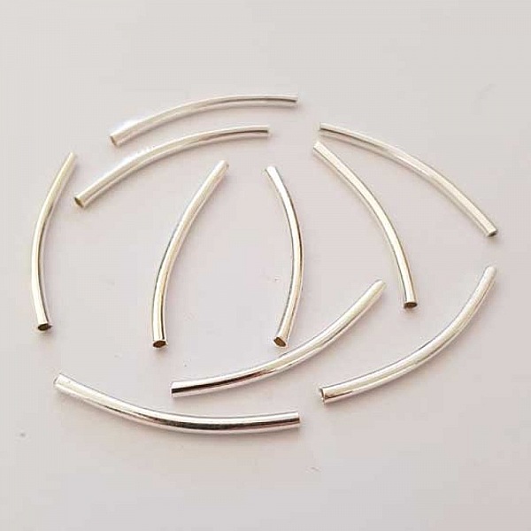 Perle Tube Courb&eacute; N&deg;01 Argent 30 mm
