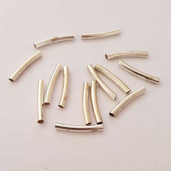 Perle Tube Courb&eacute; N&deg;09 Argent 20 mm