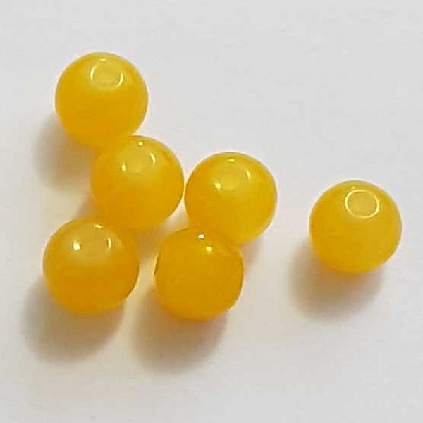 Perle Verre Ronde 08 mm Orange 01 x 1 Pi&egrave;ce