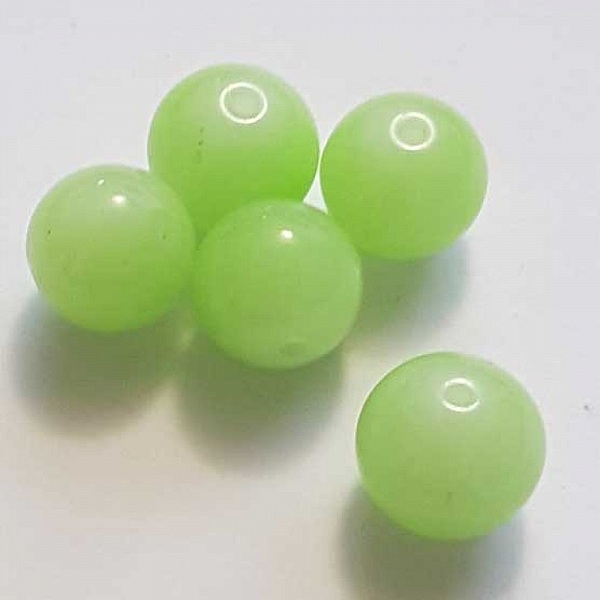 Perle Verre Ronde 14 mm Vert 01 x 1 Pi&egrave;ce