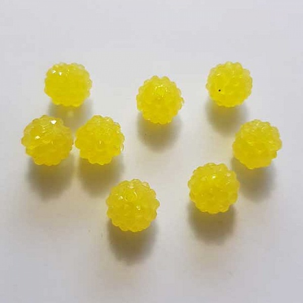 Perle acrylique et strass 14 mm style shamballa N&deg;02