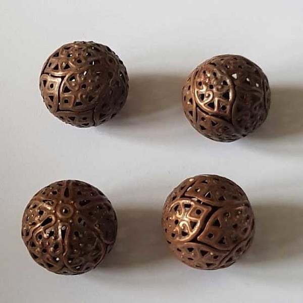 Perle divers en m&eacute;tal argent&eacute; 037 Bronze