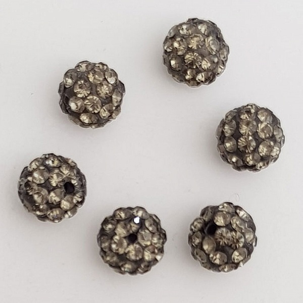 10 mm harpiksperle i shamballa-stil N&deg;01
