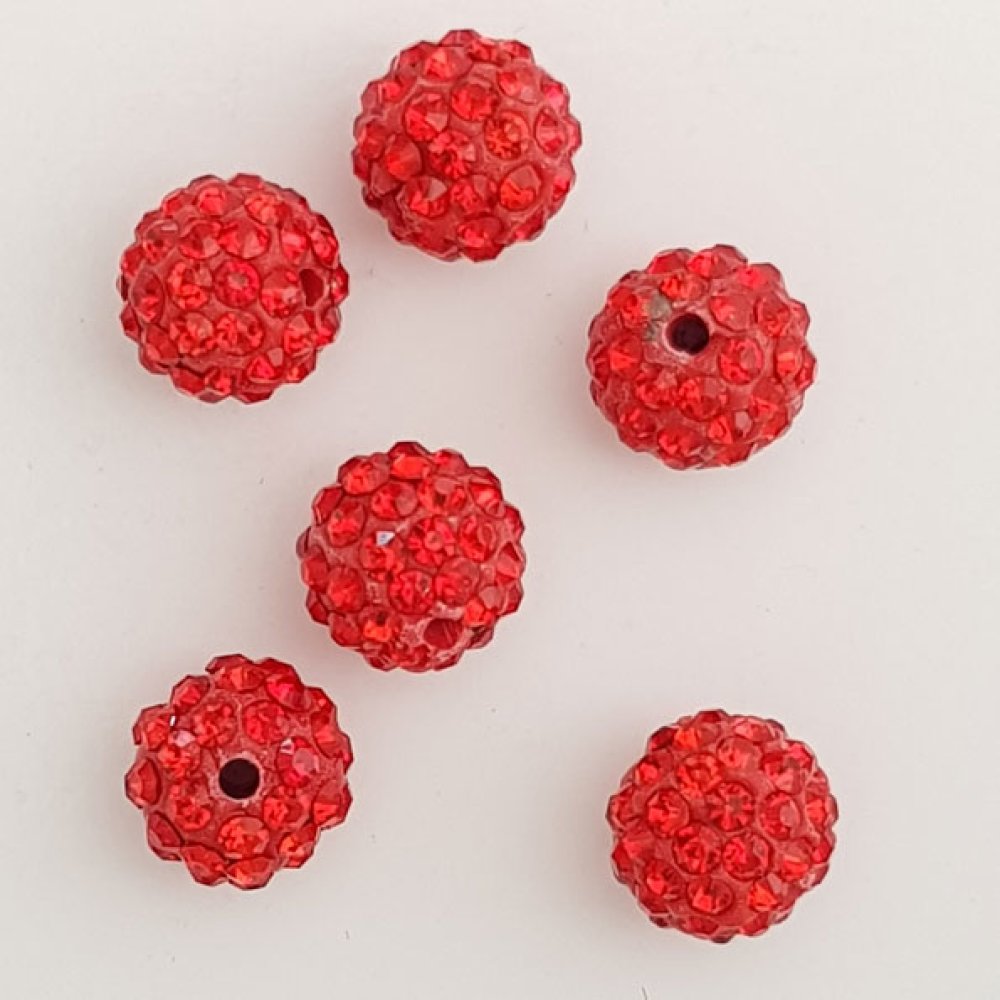 10 mm shamballa-stil harpiksperle N°06