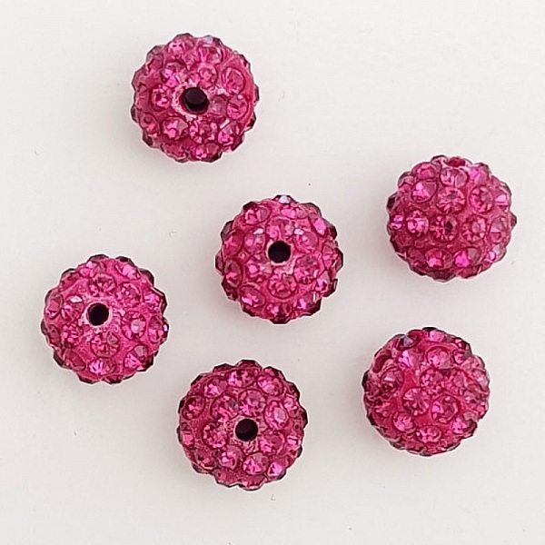 10 mm harpiksperle i shamballa-stil N&deg;08
