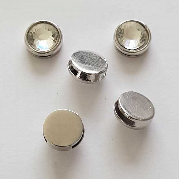 Perle passant rond pour cuir 06 mm Argent N&deg;16