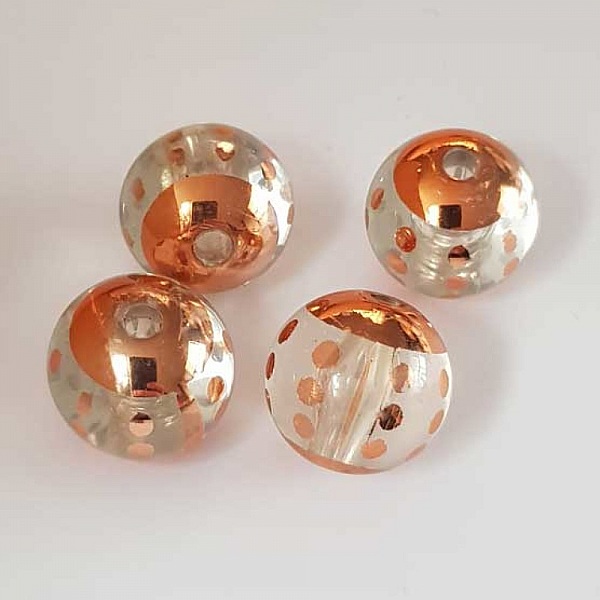 Perle ronde plastique fantaisie saumon 18 mm N&deg;06