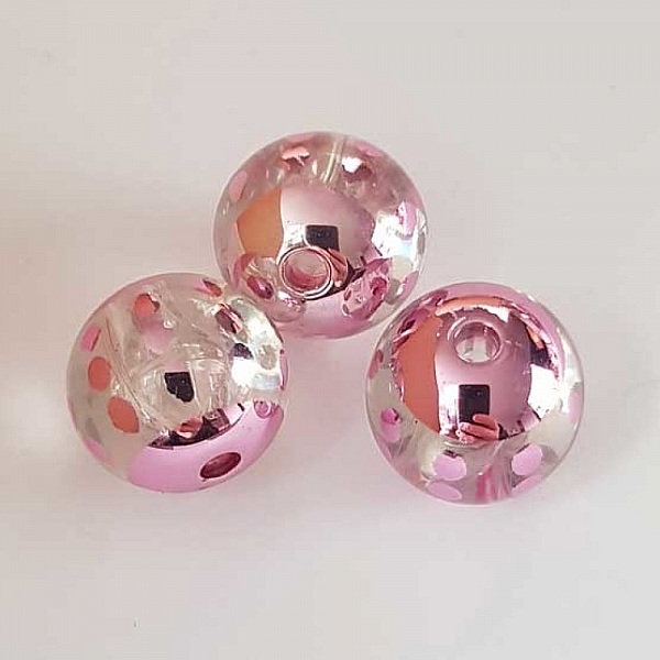 Perle ronde plastique fantaisie violet 25 mm N&deg;08