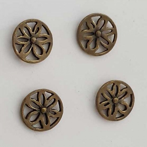 Perle rondelle plate anneau intercalaire en m&eacute;tal argent&eacute; 005 Bronze