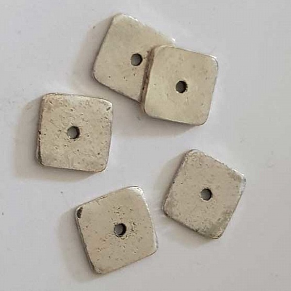 Perle rondelle plate anneau intercalaire en m&eacute;tal argent&eacute; 011 Argent