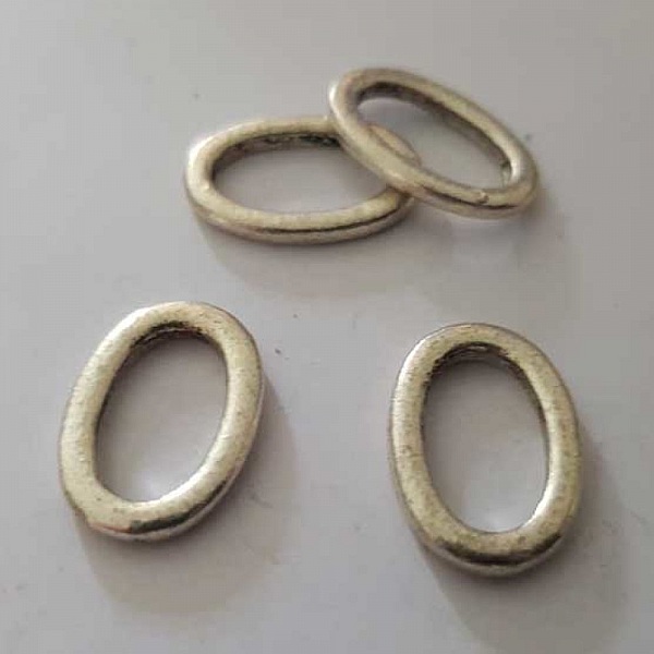 Perle rondelle plate anneau intercalaire en m&eacute;tal argent&eacute; 022 Argent