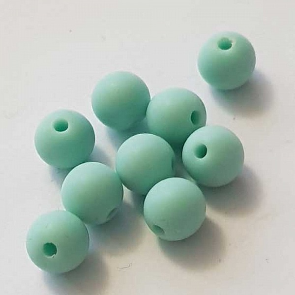 Perles acryliques Rondes 08 mm Vert 01 x 10 Pi&egrave;ces