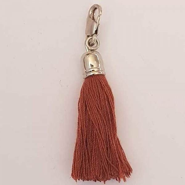 Pompon Mousqueton 45 mm Marron