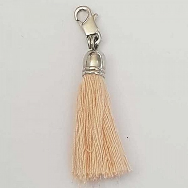 Pompon Mousqueton 45 mm Saumon