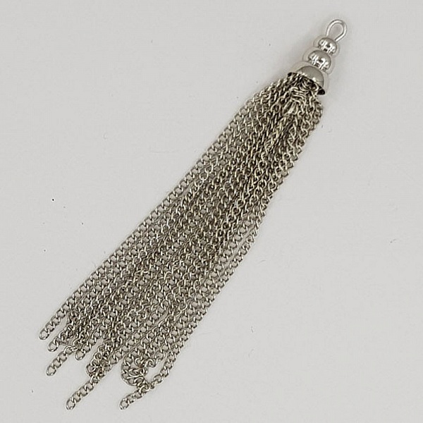 Pompon en m&eacute;tal Pampille Argent&eacute; N&deg;03