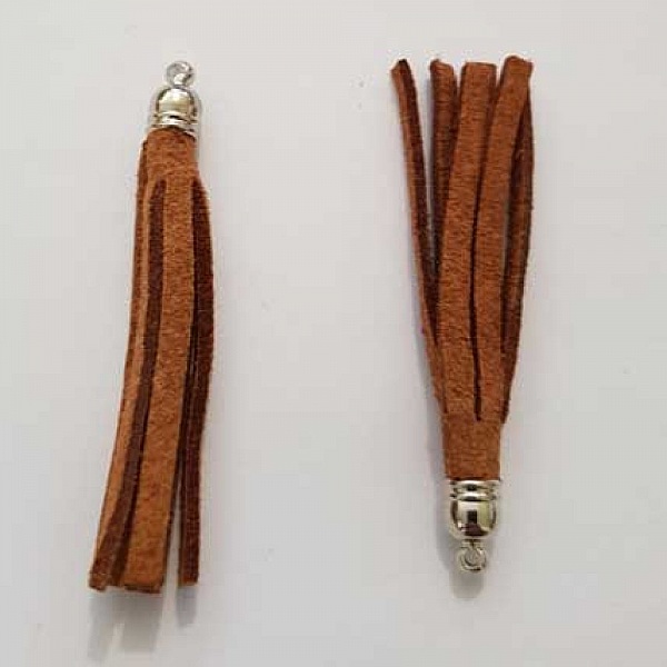 Pompon su&eacute;dine uni 50 mm N&deg;21 Marron