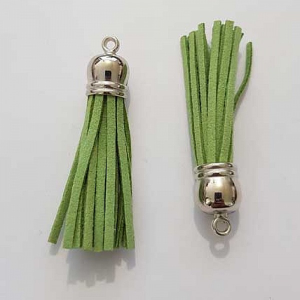 Pompon su&eacute;dine uni 60 mm N&deg;22 Vert