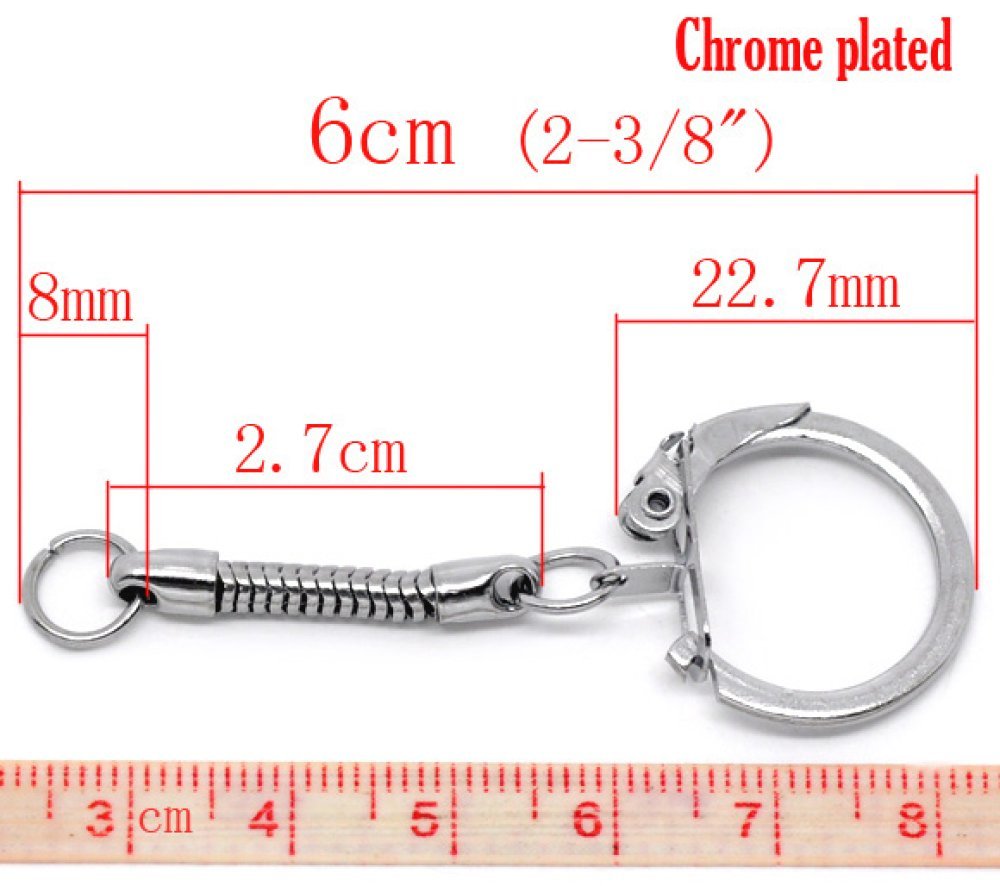 Nøkkelring i sølvmetall 6 cm