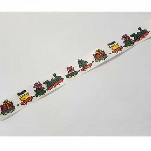 Ruban Galon 23 mm motif fantaisie no&euml;l N&deg;01