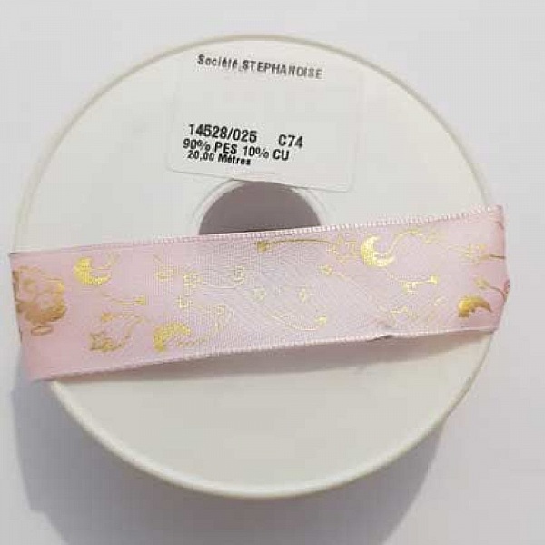 Ruban Galon 25 mm motif ange laitonn&eacute;